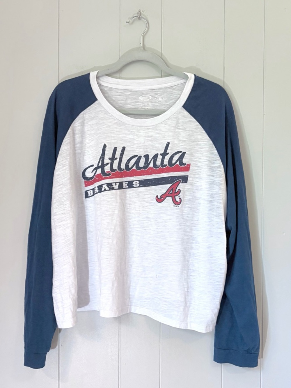 Concepts Sport MLB Atlanta Braves Women’s Long Sleeve Tee Cropped Raglan 3X